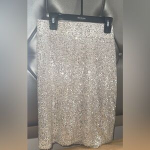 Torrid Glittering Silver Mini Skirt